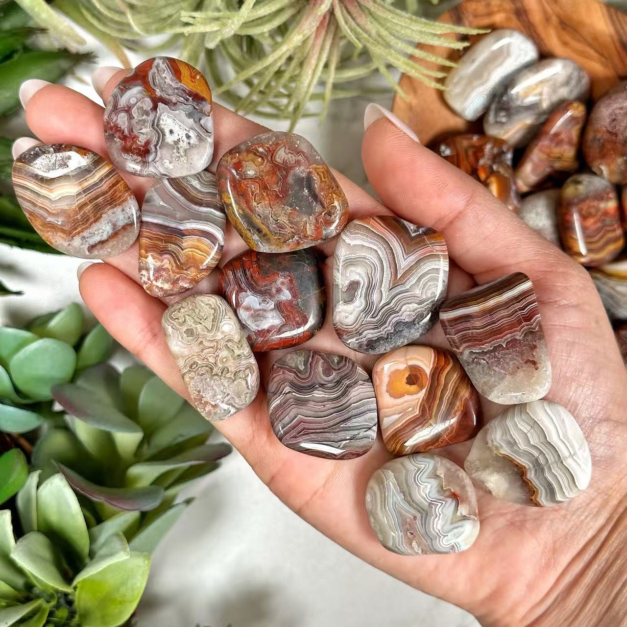 Mexican Crazy Lace Agate Tumble – Simmon Crystal Wholesale
