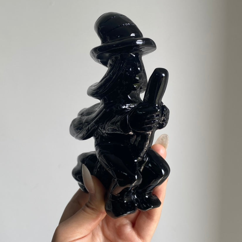 Large Black Obsidian Witch – Simmon Crystal Wholesale