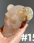 Flower Agate Horn Skull