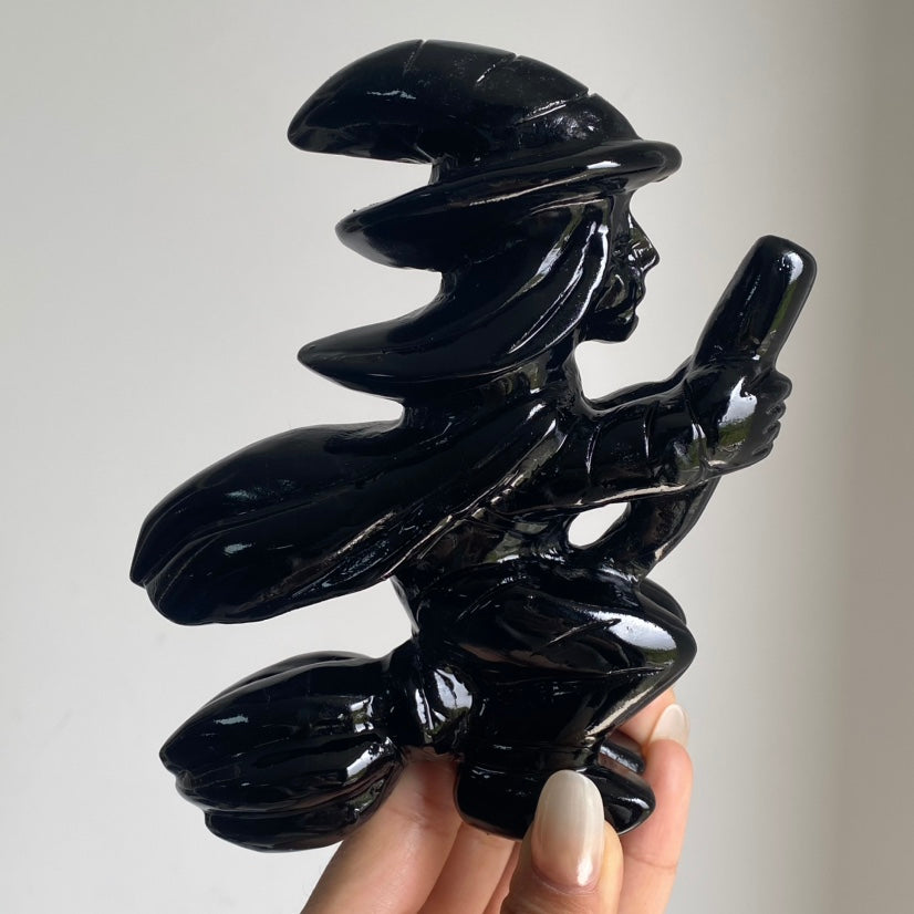 Large Black Obsidian Witch – Simmon Crystal Wholesale