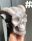 Flower Agate Horn Skull