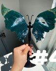 Moss Agate Big Butterfly Wings