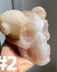 Flower Agate Horn Skull
