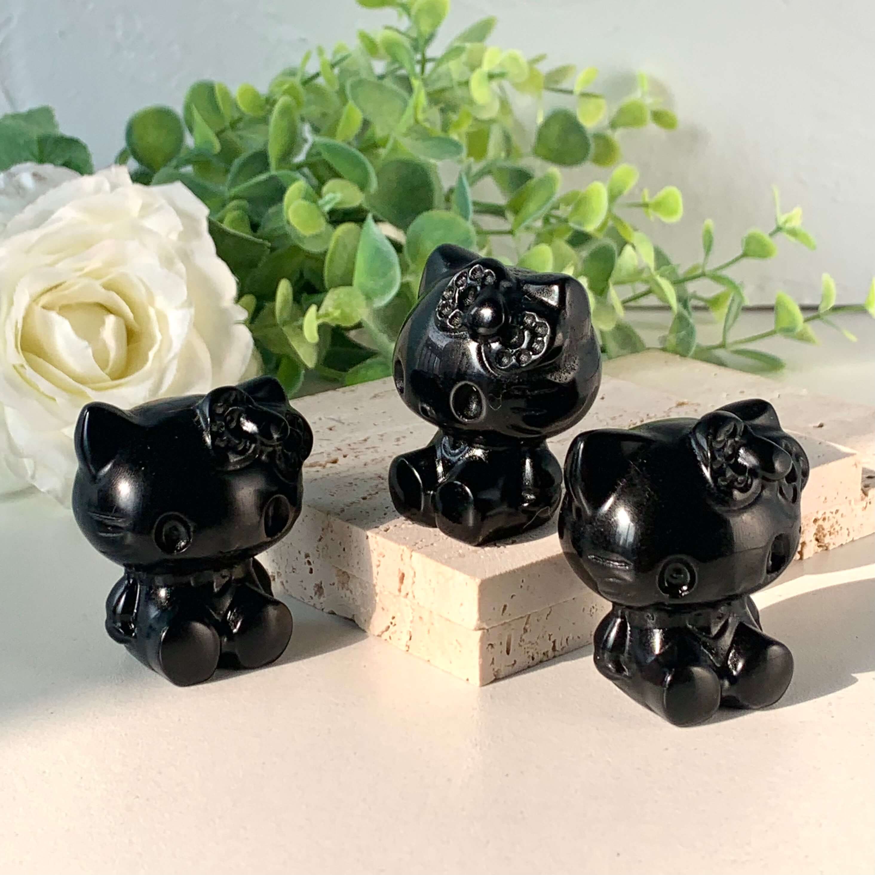 【新品未開封】リングHello Kittyフーディ　SU0117　ブラック Black Obsidian Kitty – Simmon Crystal Wholesale