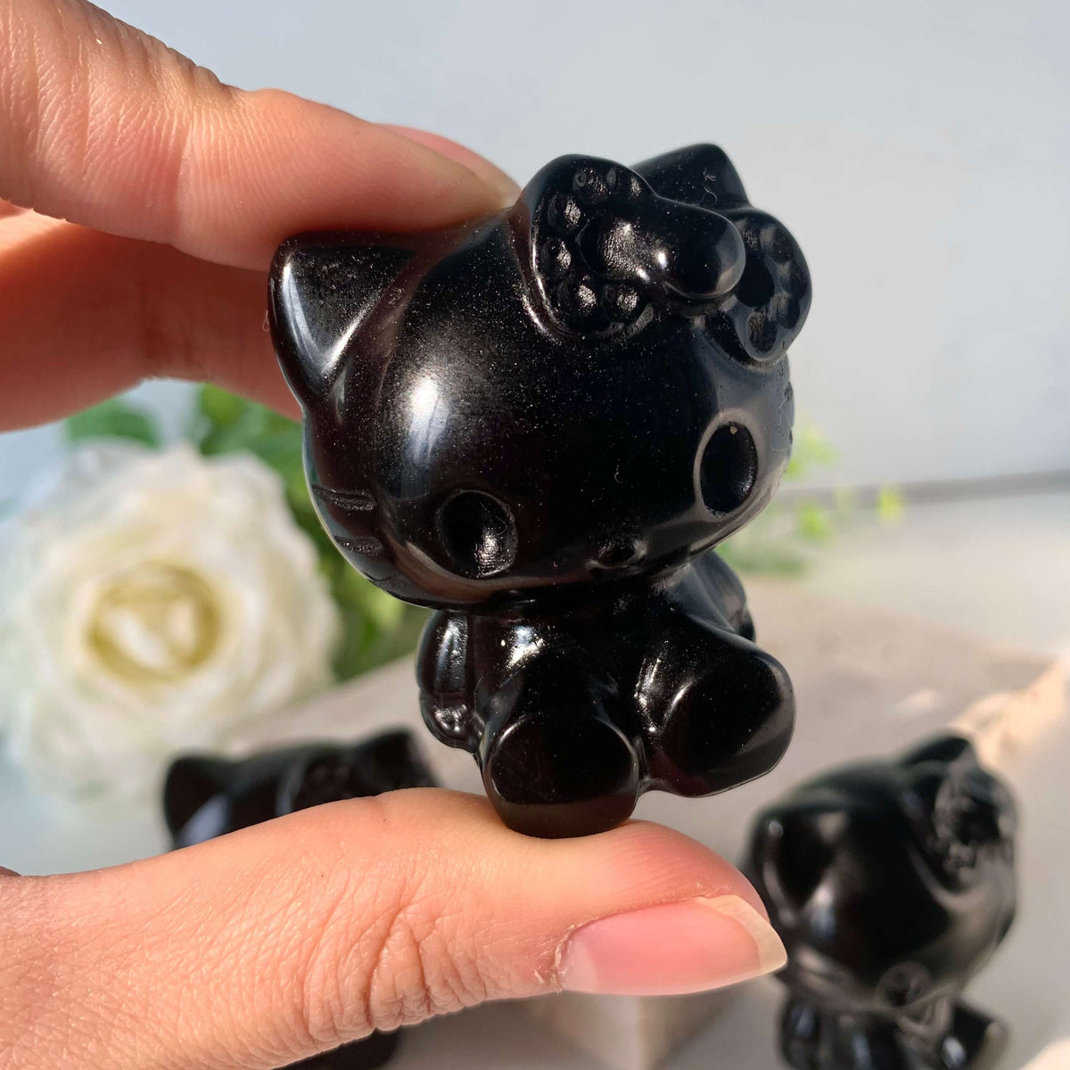 オブシディアンキティ Black Obsidian Kitty – Simmon Crystal Wholesale