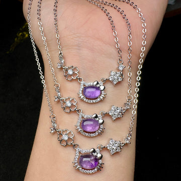 Hello Kitty Amethyst Necklace