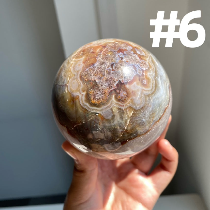 Amethyst x Crazy Lace Agate Sphere