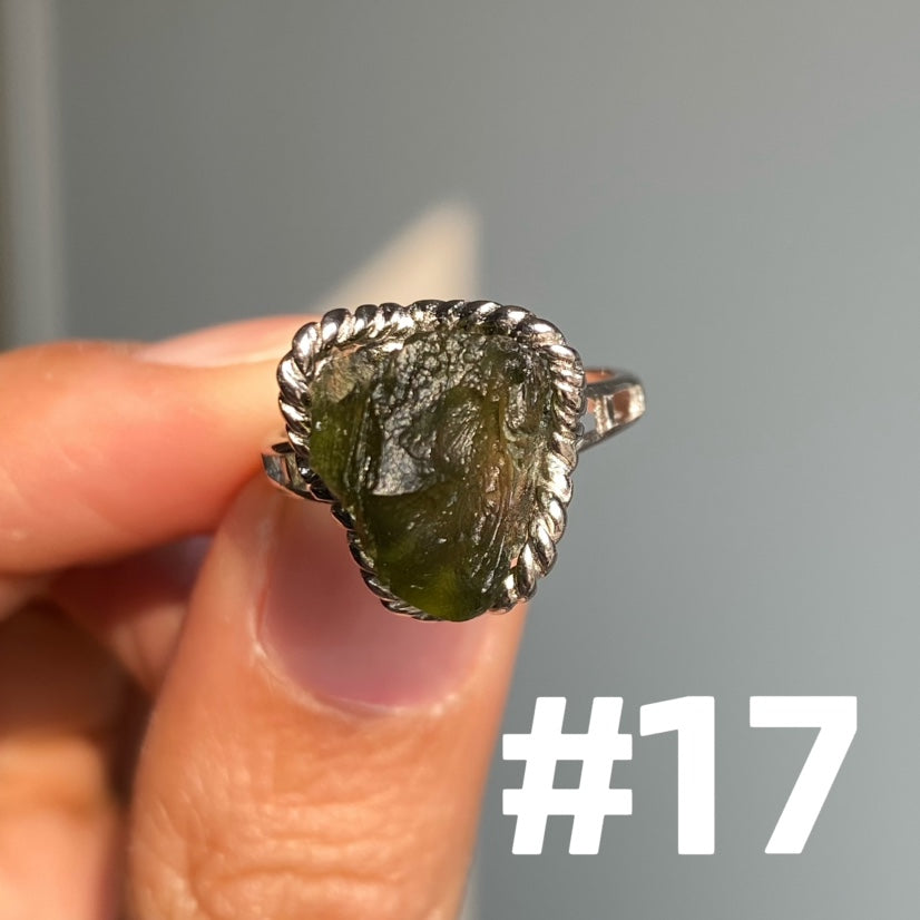 Genuine Moldavite Rings