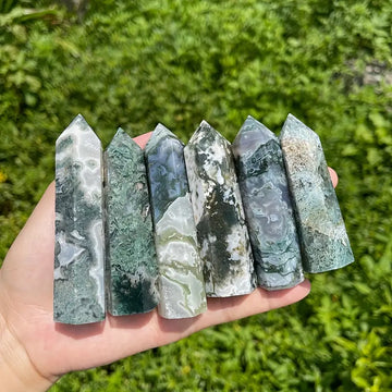 Moss Agate Small Tower