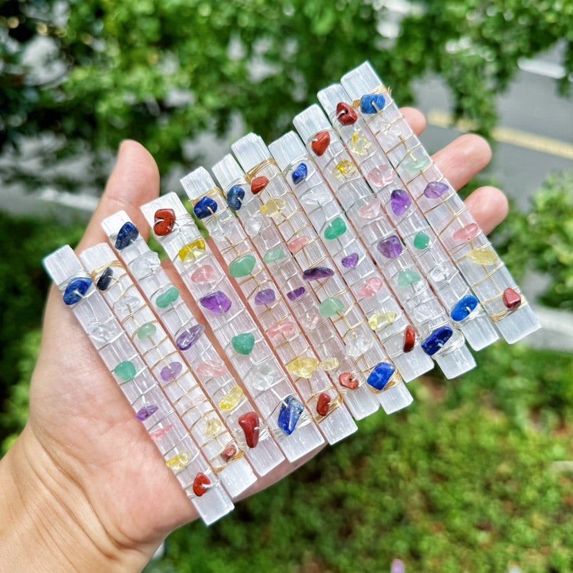 7 Chakra Selenite Bar