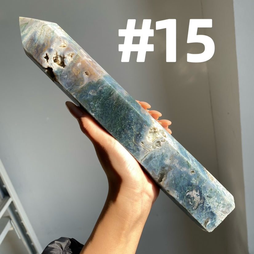 Big Moss Agate Tower