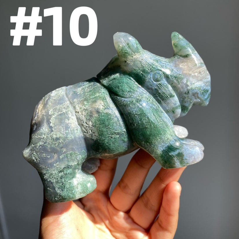 Moss Agate Rhinocero