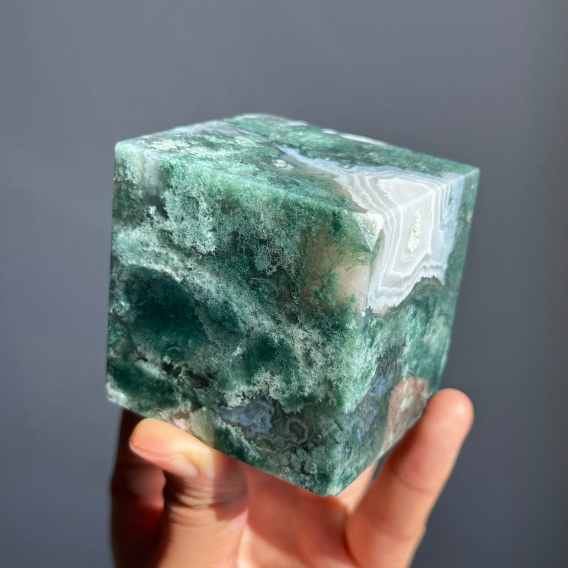 Moss Agate Cubes