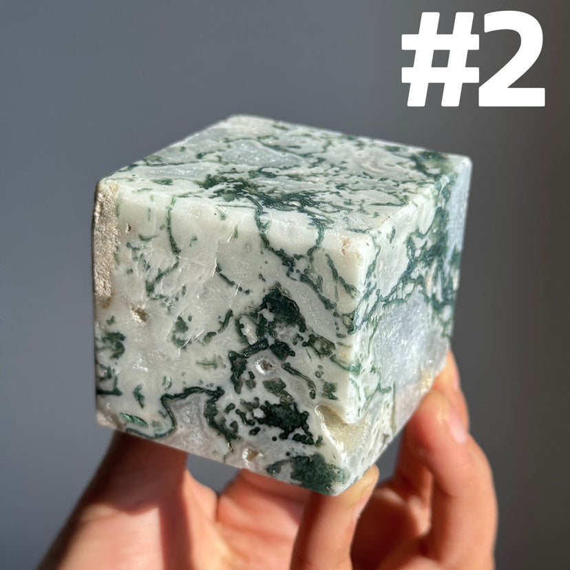 Moss Agate Cube