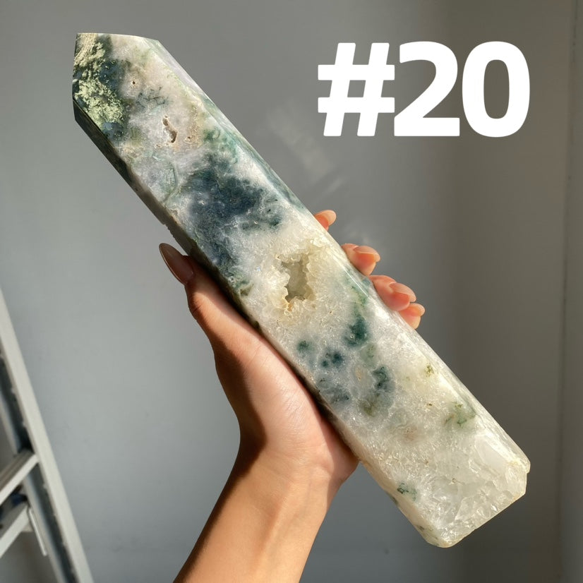 Big Moss Agate Tower