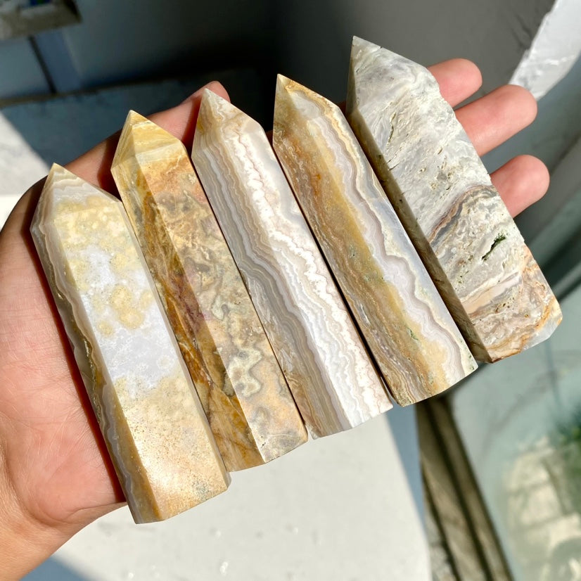 Crazy Lace Agate Small Towers