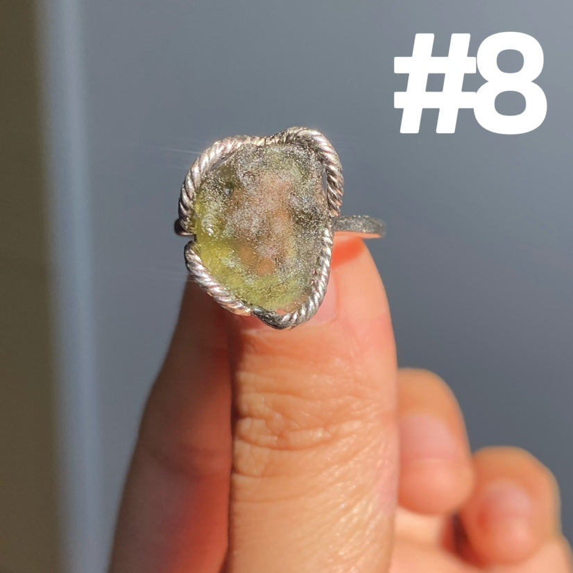 Genuine Moldavite Rings