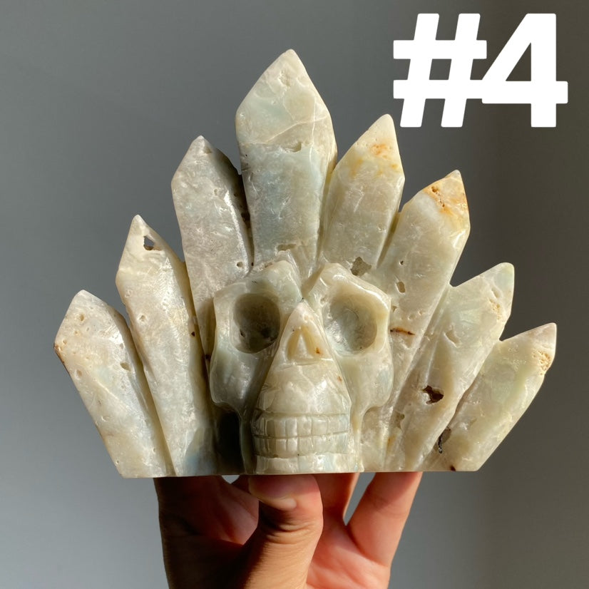 Sky Blue Quartz Skull