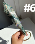 Moss Agate Wand on stand