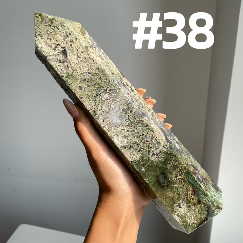 Big Moss Agate Tower