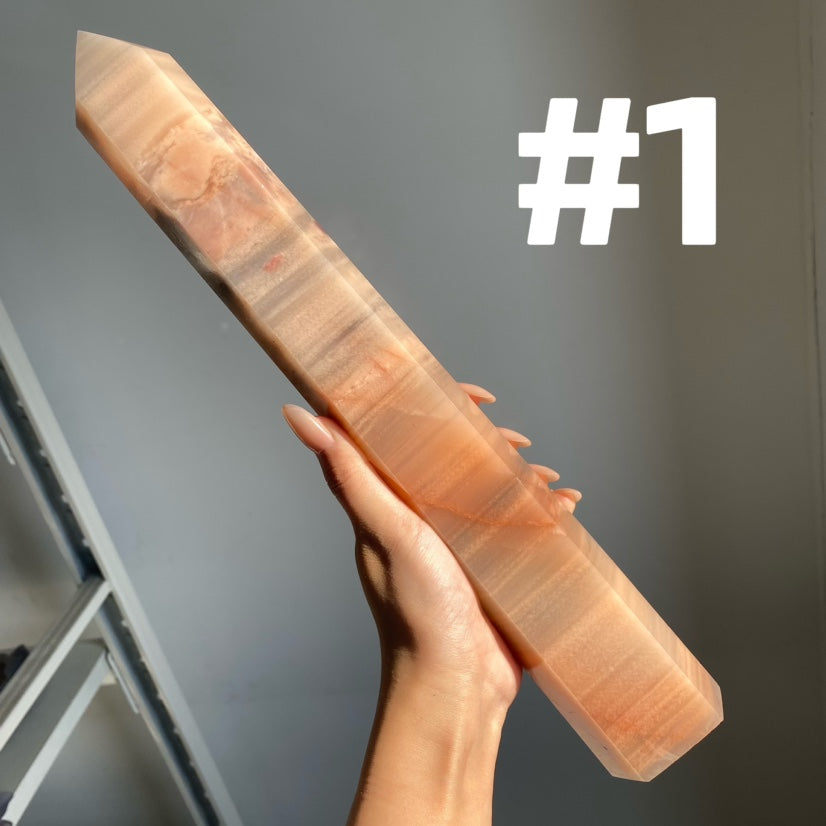 Pink Banded Agate Big Tower