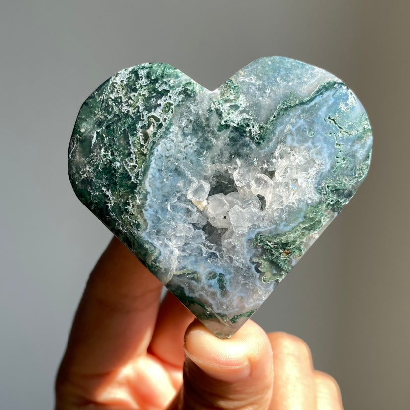 Moss Agate Hearts