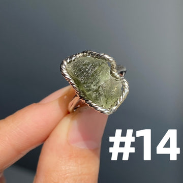 Genuine Moldavite Rings