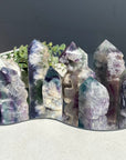 Haf Raw Snowflake Fluorite Tower