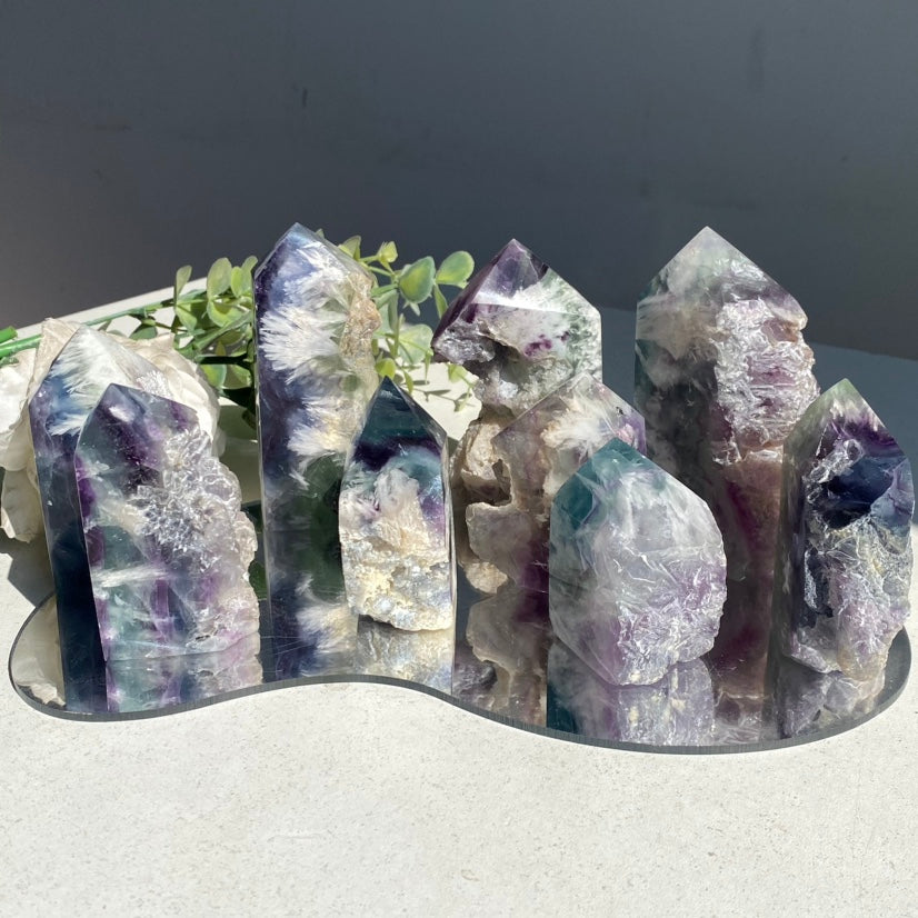 Haf Raw Snowflake Fluorite Tower