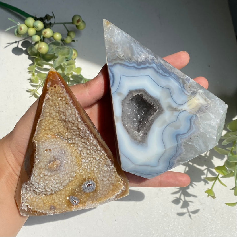 Agate Druzy Diamond Tower