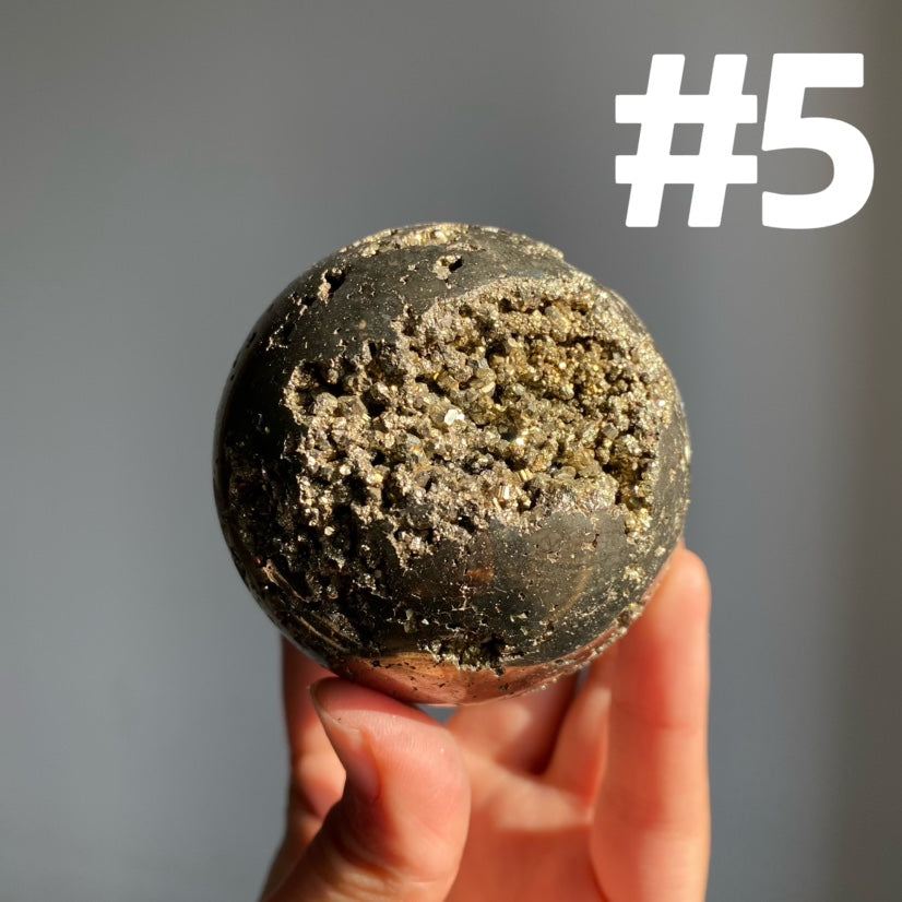 Pyrite Druzy Sphere