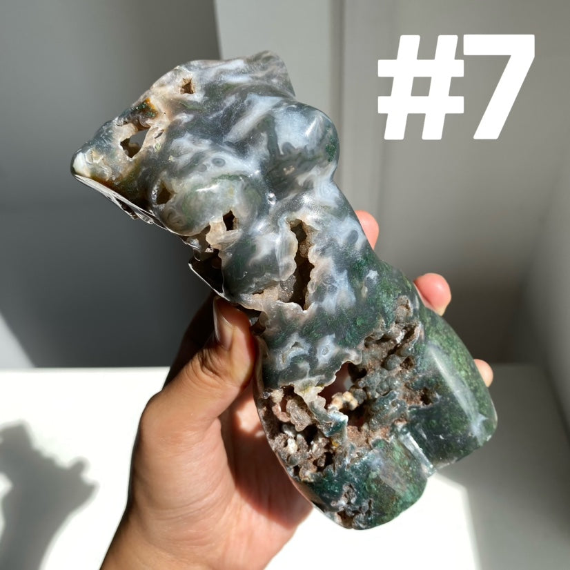 Large Moss Agate Lady Body