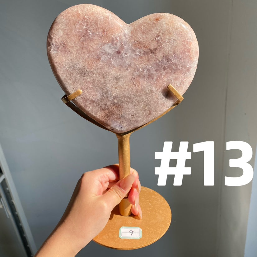 Pink Amethyst Moon & Heart