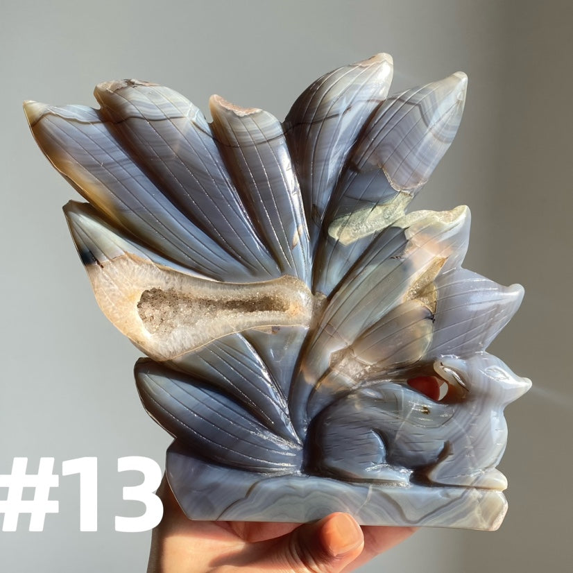 Druzy Agate 9 Tailed Fox