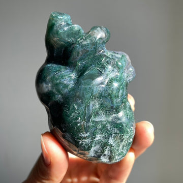 Moss Agate Human Heart