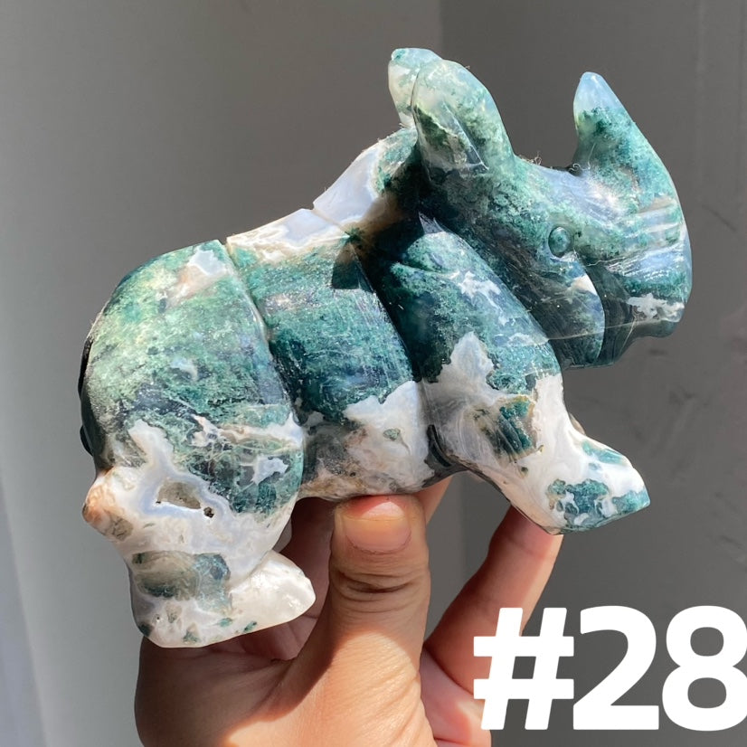 Moss Agate Rhinocero