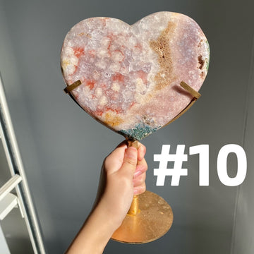 Pink Amethyst Moon & Heart