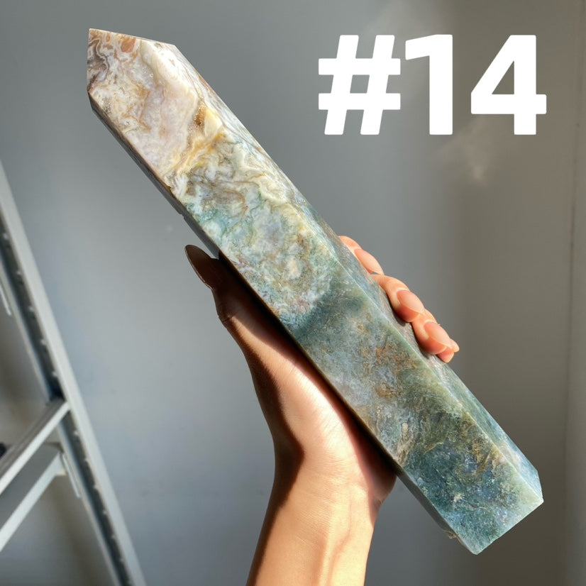 Big Moss Agate Tower