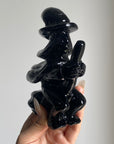 Large Black Obsidian Witch