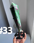 Ruby Zoisite Wands on stand