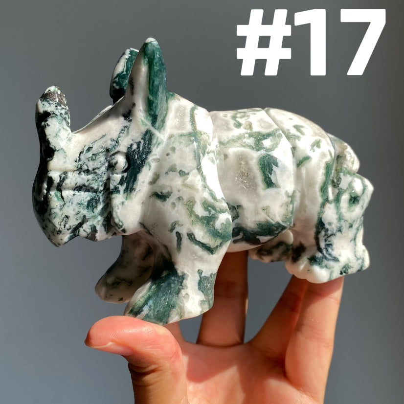 Moss Agate Rhinocero