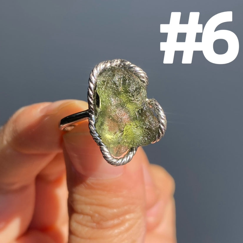 Genuine Moldavite Rings