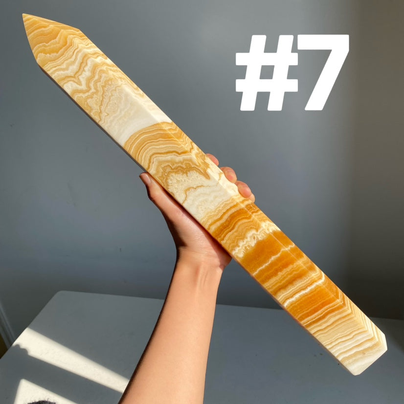 Orange Calcite Big Towers