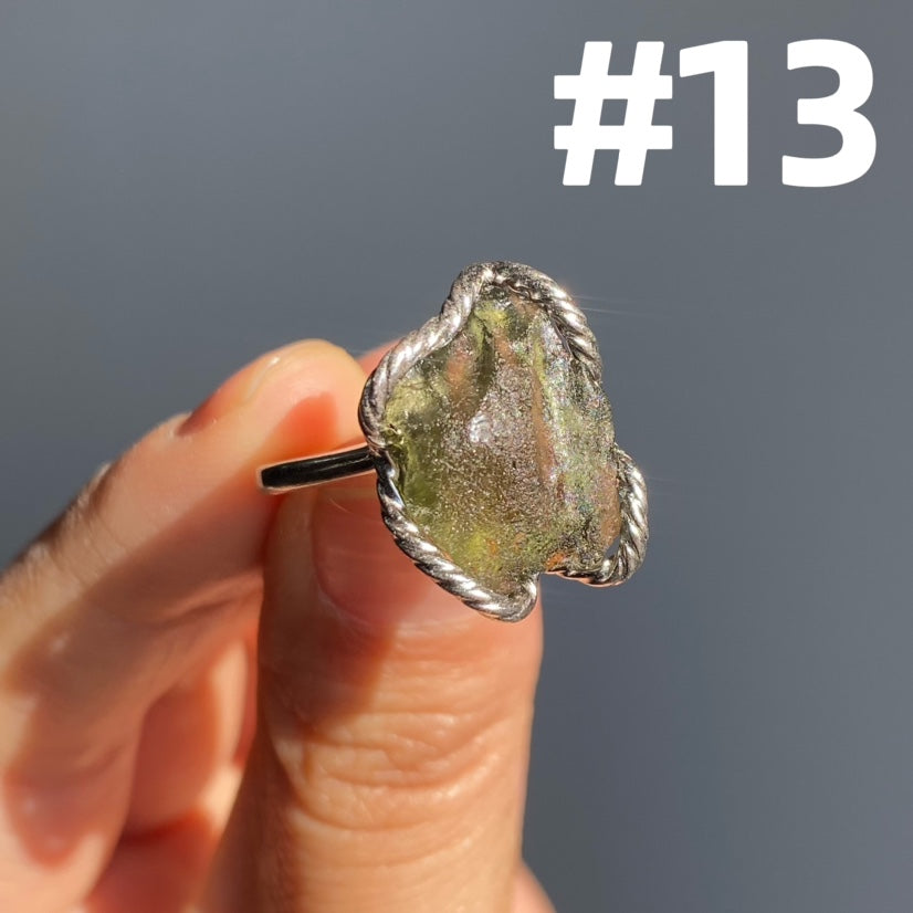 Genuine Moldavite Rings