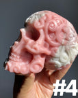 Pink Opal Flower Skull