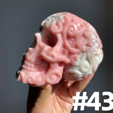 Pink Opal Flower Skull