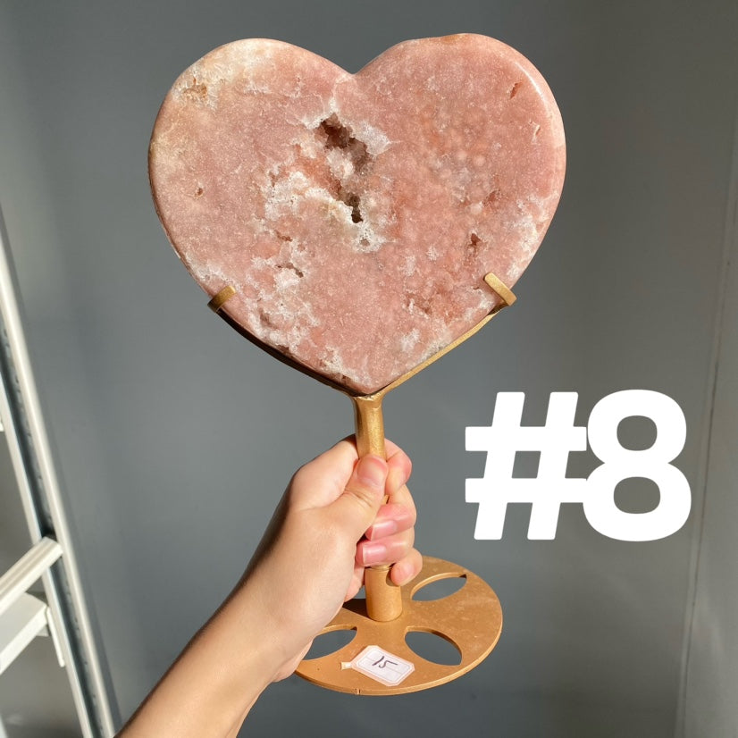 Pink Amethyst Moon & Heart