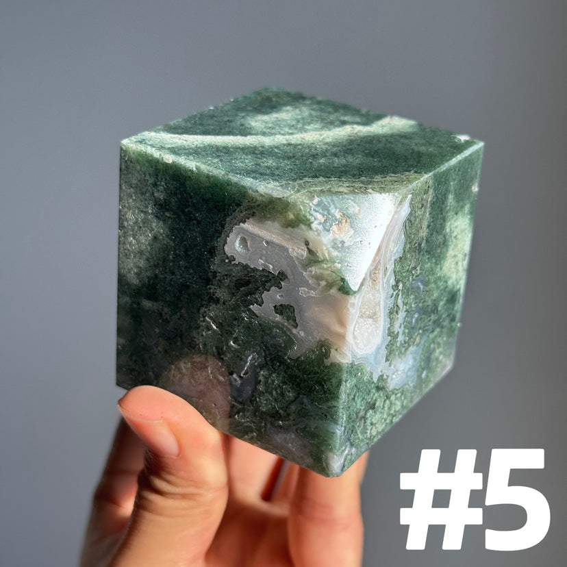 Moss Agate Cube