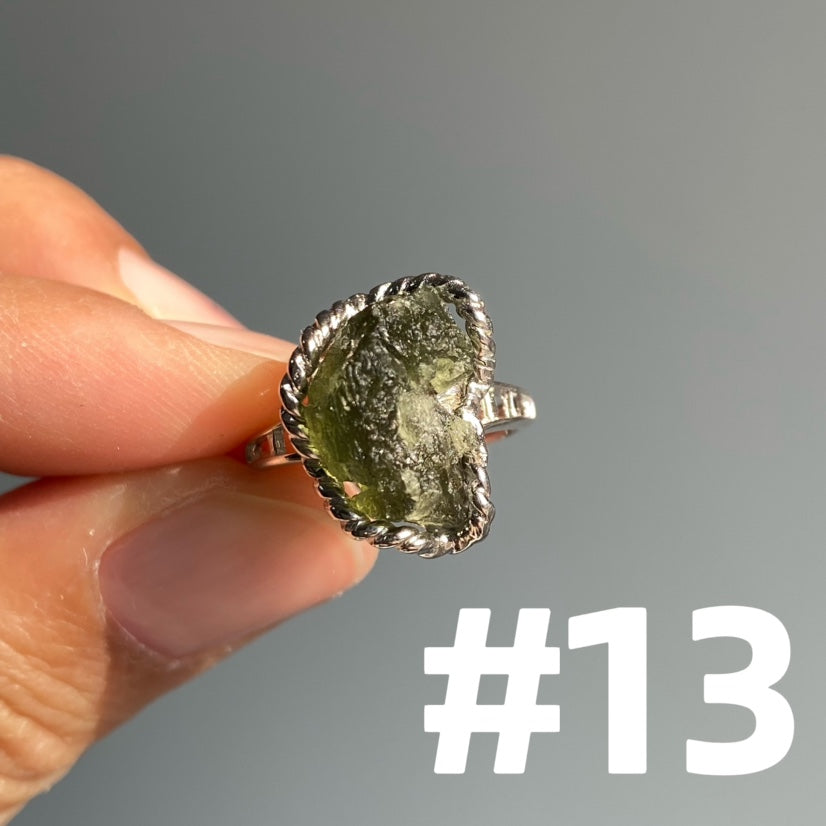 Genuine Moldavite Rings