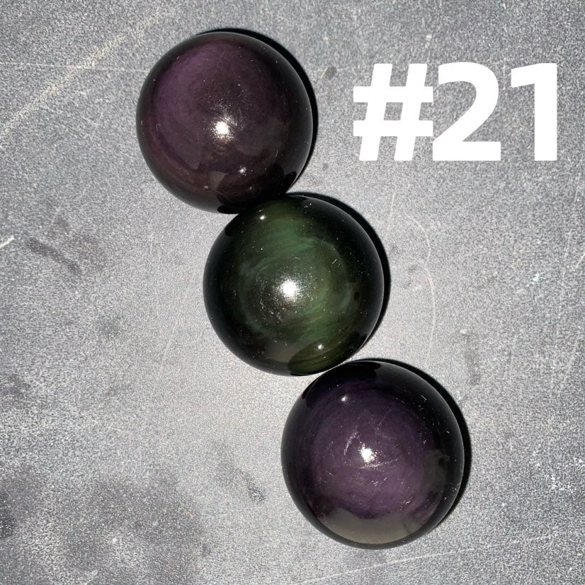 Rainbow Obsidian Sphere Bundle